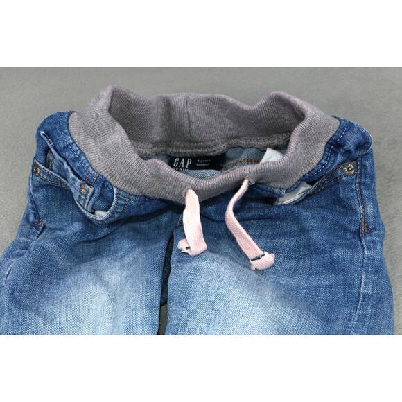 GAP Denim Toddler Jeans 4 Years Slim Fit Pull-On Knit Waist Blue Boys Girls - Picture 3 of 10